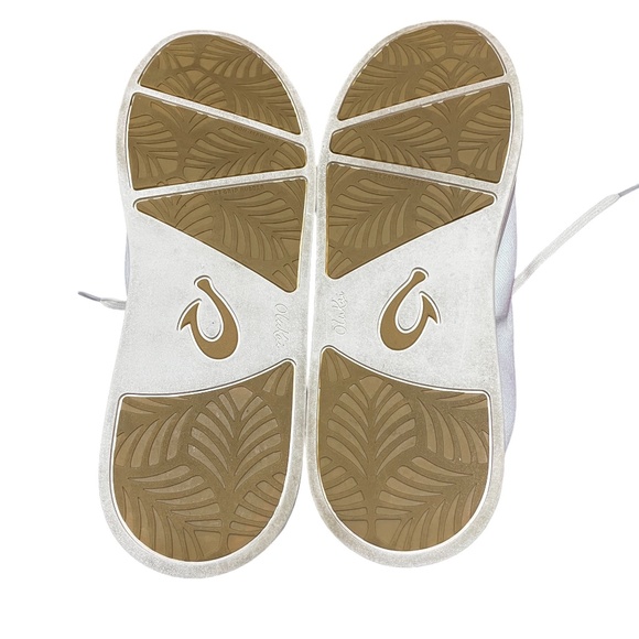 Olu Kai 10 White Canvas Sneakers Textile Rubber Outer Sole - Picture 7 of 7